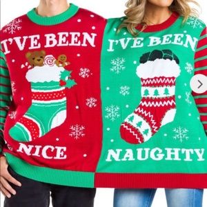 Naughty and Nice Two-Person Sweater OSFA